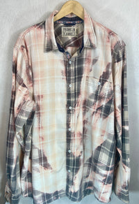 Vintage Pale Pink and Grey Lightweight Cotton Size XL