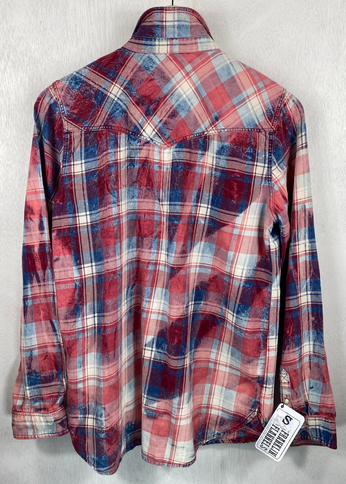 Vintage Red, Denim Blue and White Lightweight Cotton Size Small