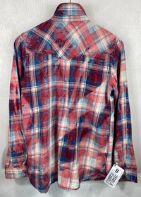 Vintage Red, Denim Blue and White Lightweight Cotton Size Small