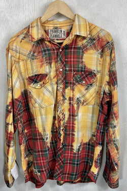 Vintage Western Style Yellow, Red and Green Flannel Size Large