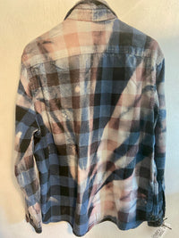 Vintage Navy Blue, Dusty Rose and Grey Flannel Size XL