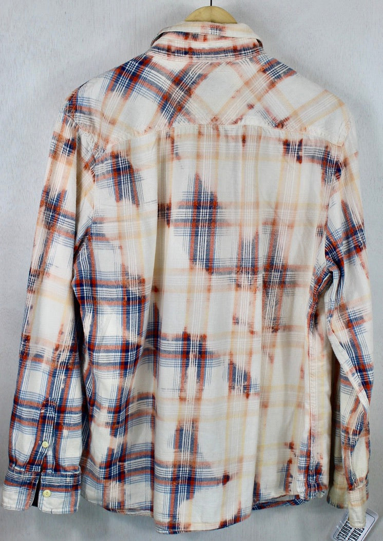 Vintage Red, Navy Blue and Cream Flannel Size Medium