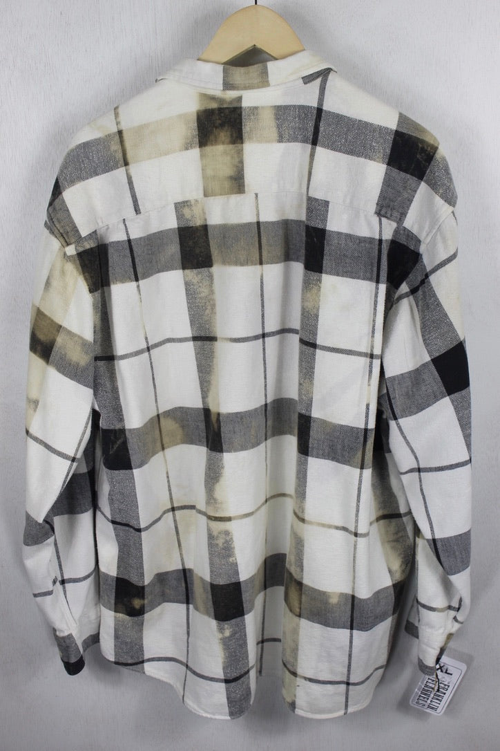 Vintage White, Grey, and Black Flannel Size XL