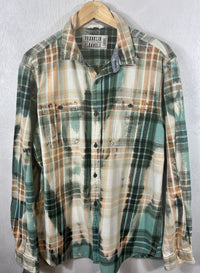 Vintage Teal, Camel, Black and Cream Flannel Size Large