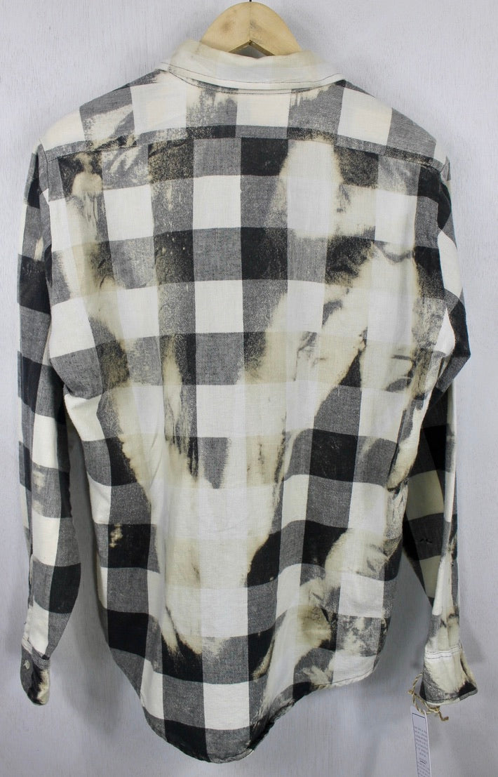 Vintage Black and White Grunge Flannel Size Small