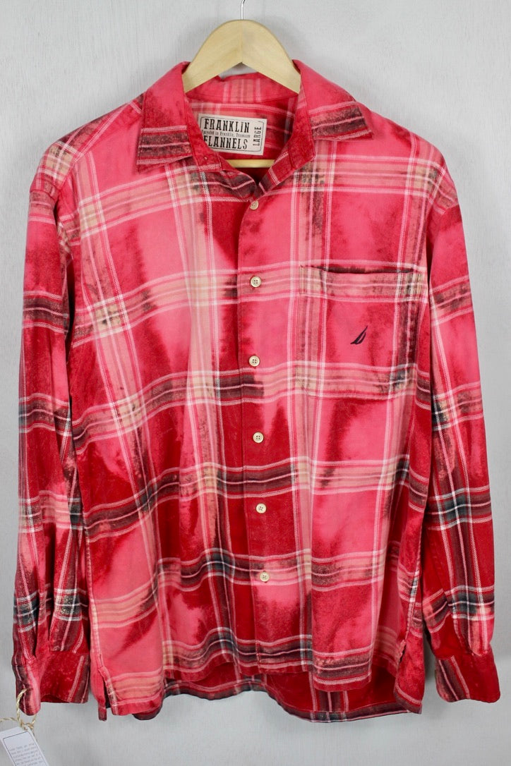 Vintage Pink, and Red Flannel Size Large