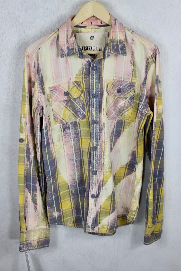 Vintage Faded Purple, Pink, and Yellow Flannel Size Small