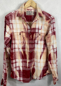 Vintage Red, Cream and White Flannel Size Small