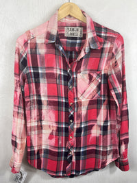 Vintage Pink, Black and White Flannel Size XS