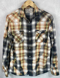 Vintage Western Style Black, Grey, White and Yellow Lightweight Cotton Size Medium