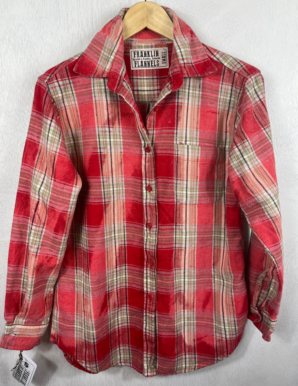 Vintage Red, Sage and Grey Flannel Size Small