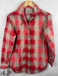 Vintage Red, Sage and Grey Flannel Size Small