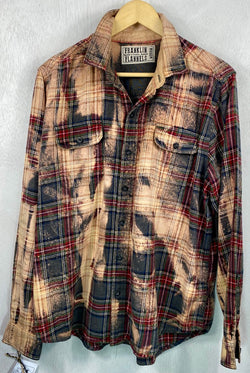 Vintage Grey, Red and Cream Flannel Size Medium