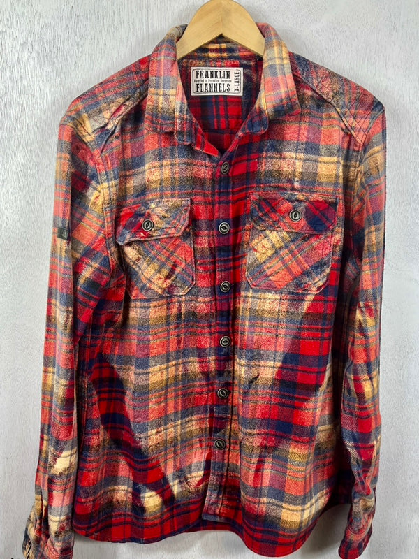 Vitnage Red, Blue, Yellow and Navy Flannel Size Large