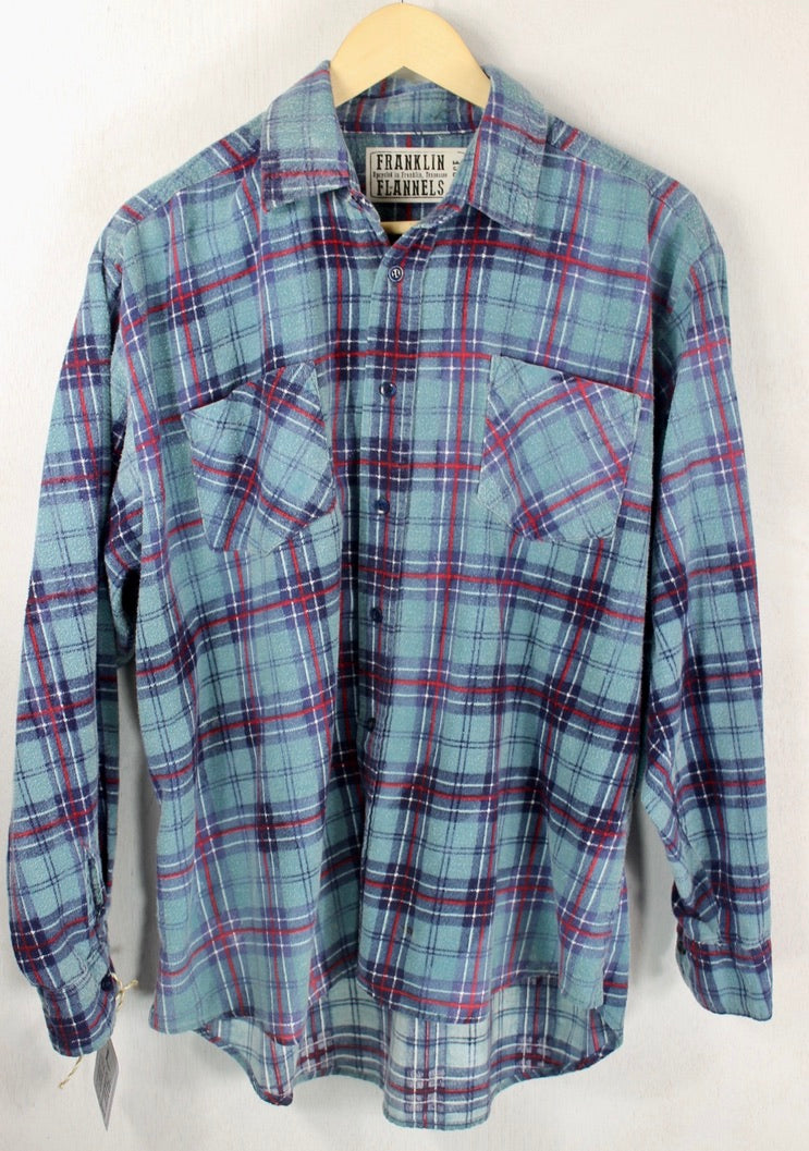 Vintage Retro Blue, Navy and Red Flannel Size Large