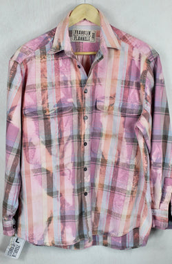 Vintage Pink, Lavender and Peach Flannel Size Large