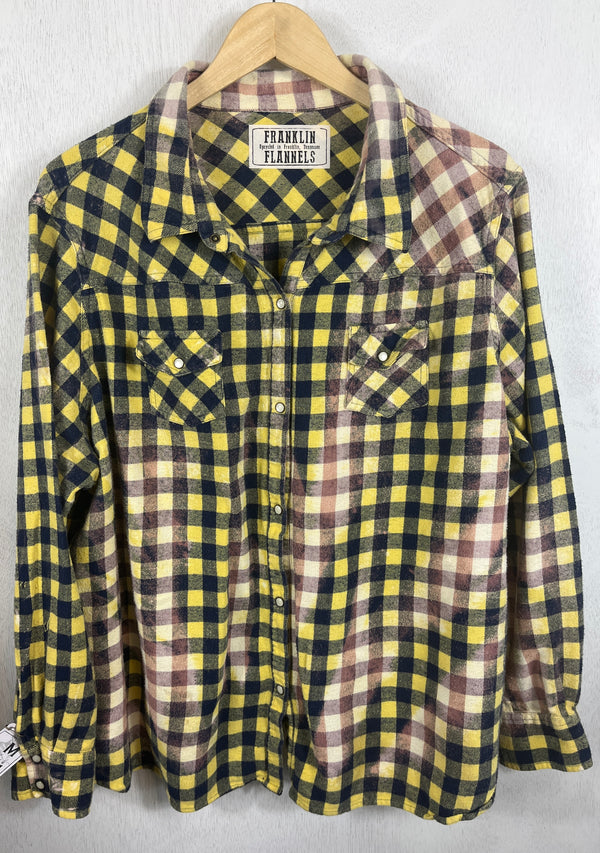 Vintage Western Style Yellow, Black and Light Pink Size Medium