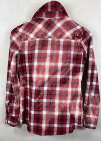 Vintage Red, White and Pink Flannel Size XS