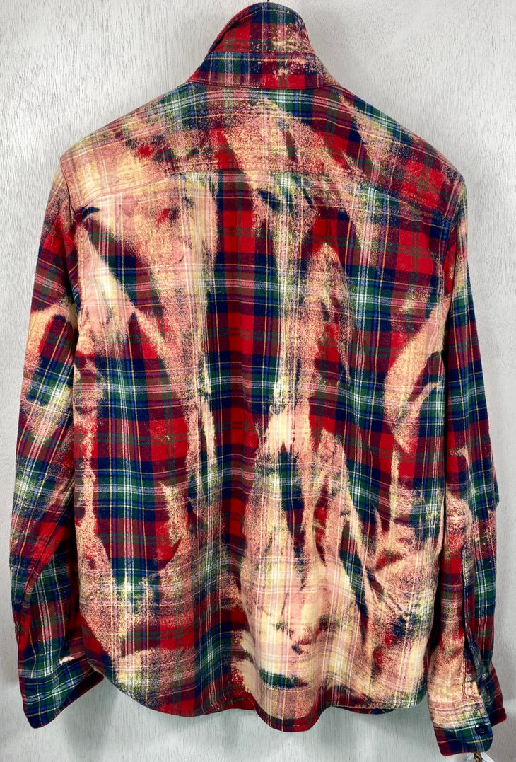 Vintage Red, Green and Navy Blue Flannel Size Small