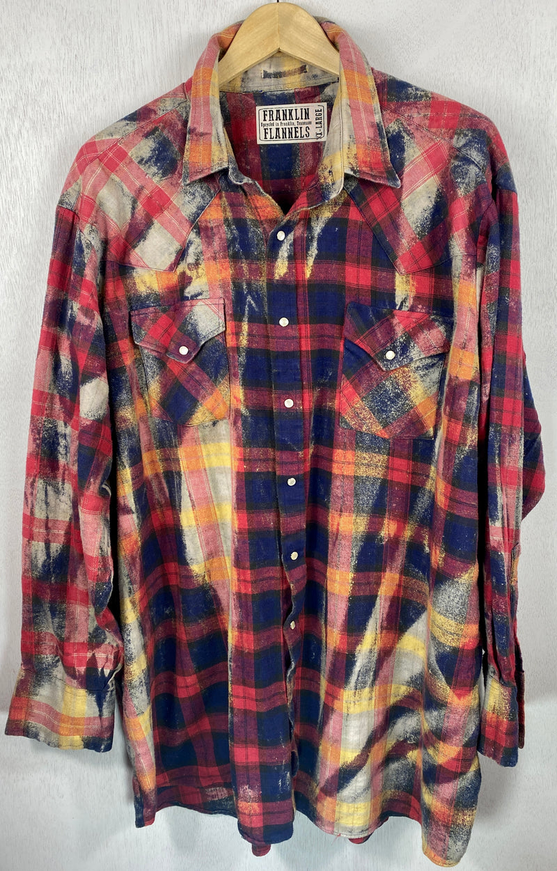 Vintage Western Style Red, Black and Taupe Flannel Size XXL