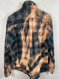 Vintage Grey, Black and Gold Flannel Size Large