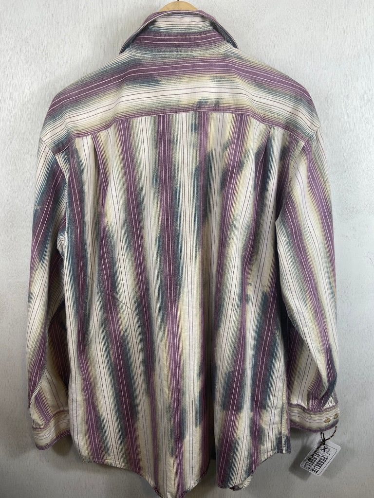 Vintage Purple, Cream and Sage Flannel Size XL