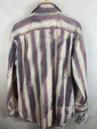 Vintage Purple, Cream and Sage Flannel Size XL