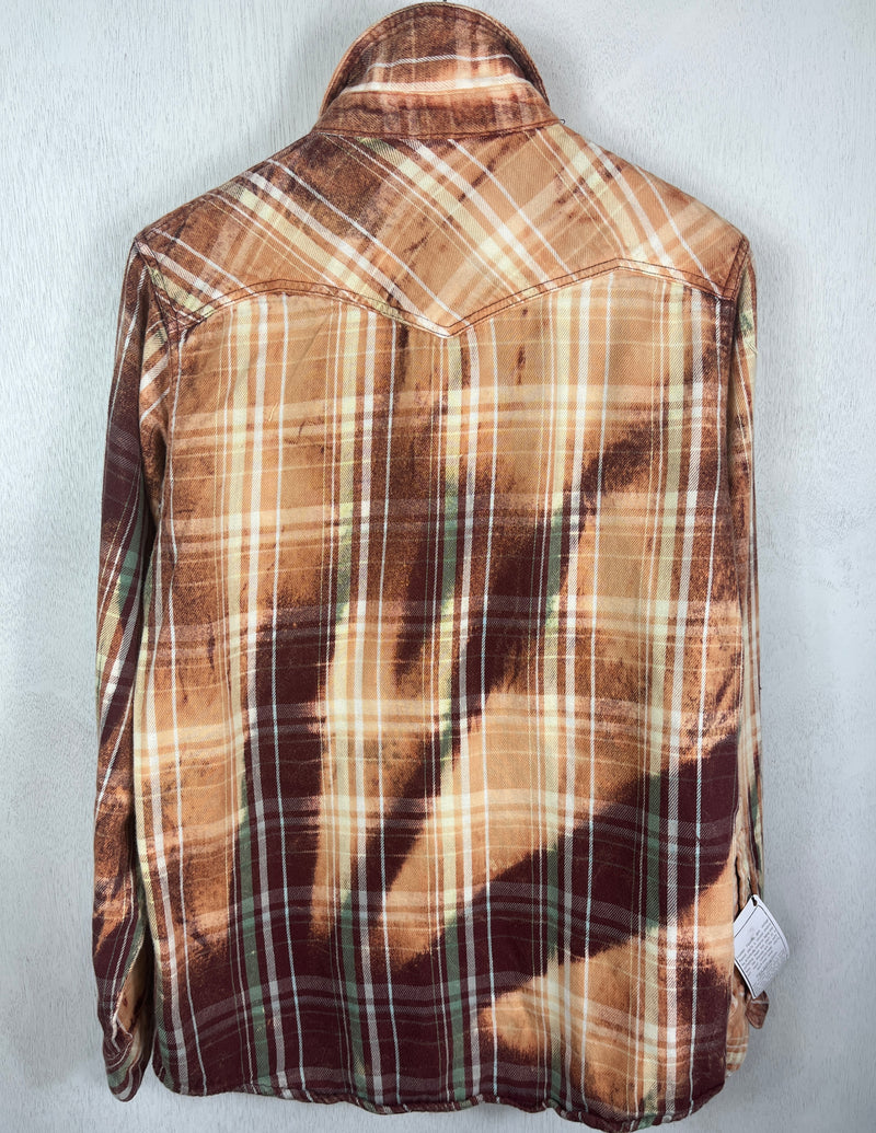 Vitnage Western Style Burgundy, Gold and White Flannel Size Small