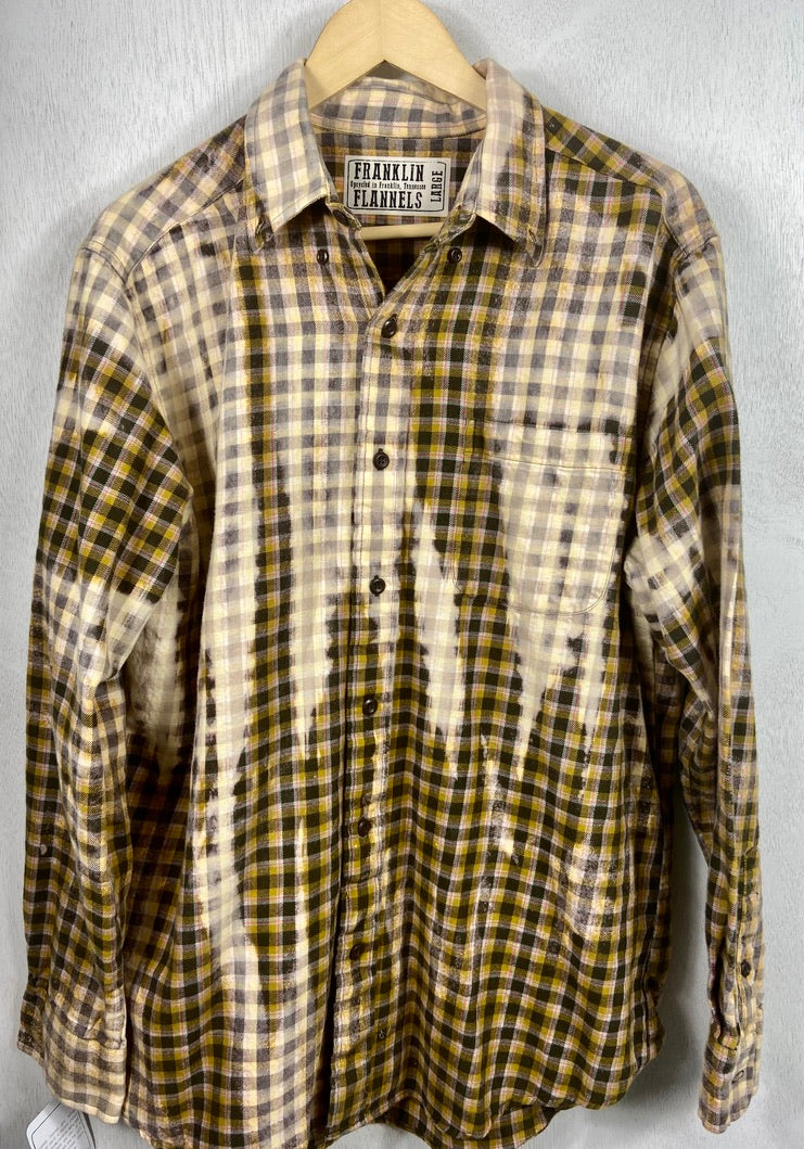 Vintage Brown, Mustard and Cream Flannel Size Large