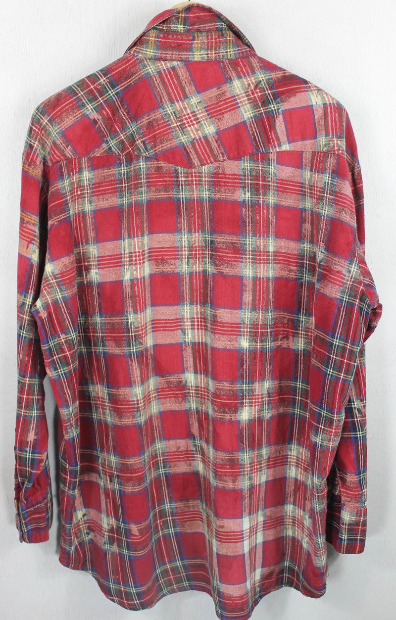 Vintage Western Style Red, Green and White Flannel Size XL