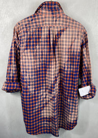 Vintgae Royal Blue and  Orange Lightweight Cotton Size Large