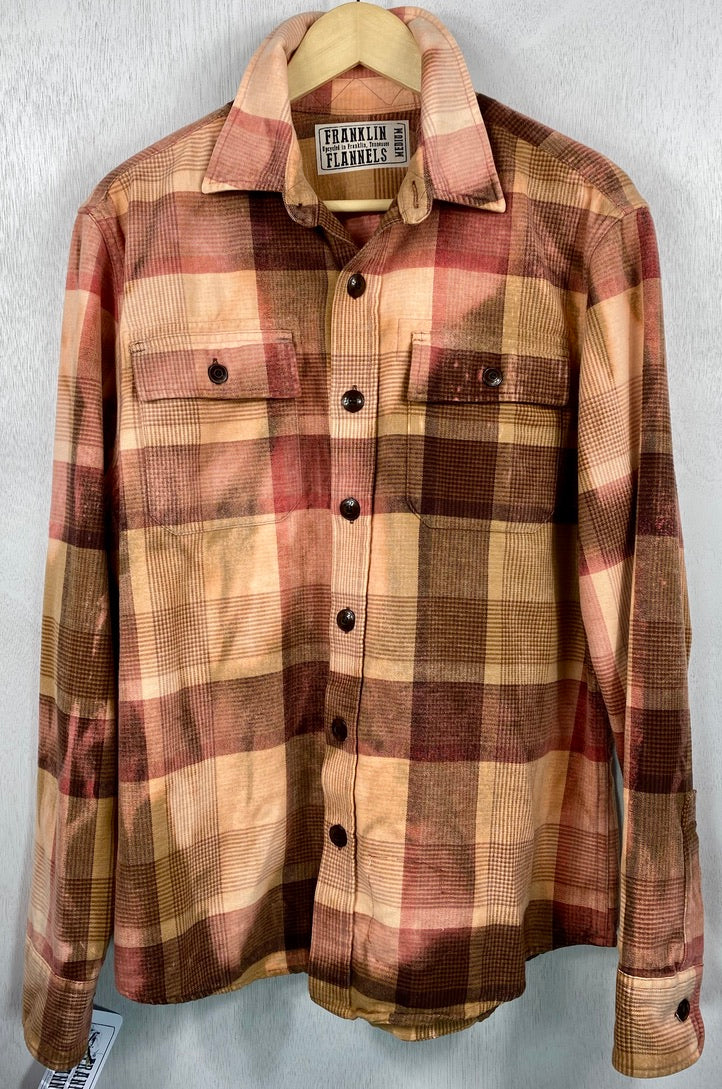 Vintage Rust, Peach and Chocolate Brown Shacket Flannel Size Medium