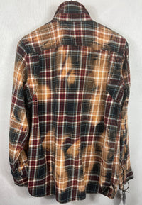 Vintage Navy Blue, Gold, Red and White Flannel Size Medium