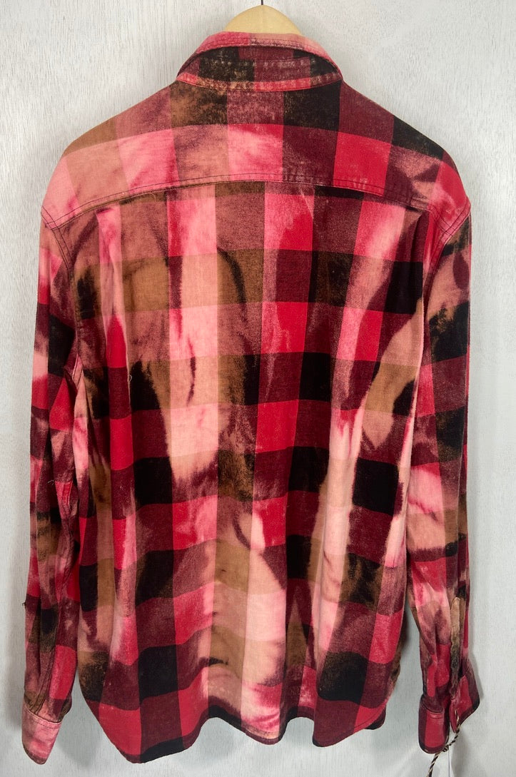Vintage Red, Black and Pink Flannel Size Large