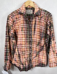 Vintage Pink, Grey, Black and Sage Flannel Size Small Size Small