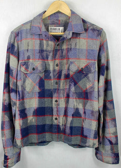 Vintage Grey, Navy Blue and Red Flannel Size Small