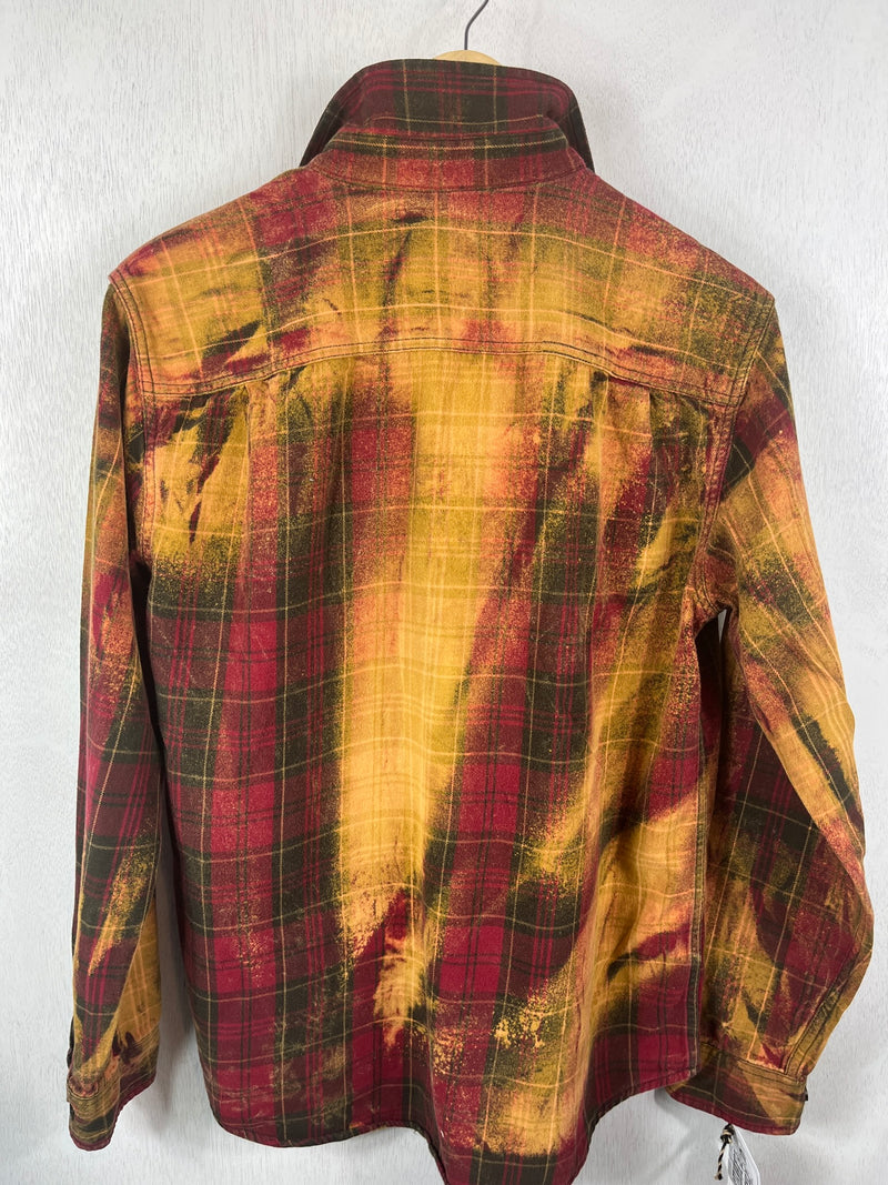 Vintage Red, Black and Gold Flannel Size Small
