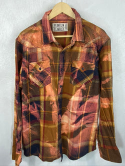 Vintage Pink, Black and Rust Flannel Size Medium