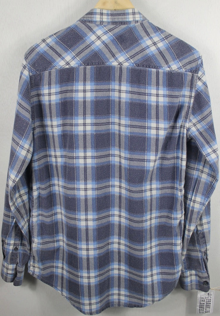 Vintage Faded Blue and White Flannel Size Small