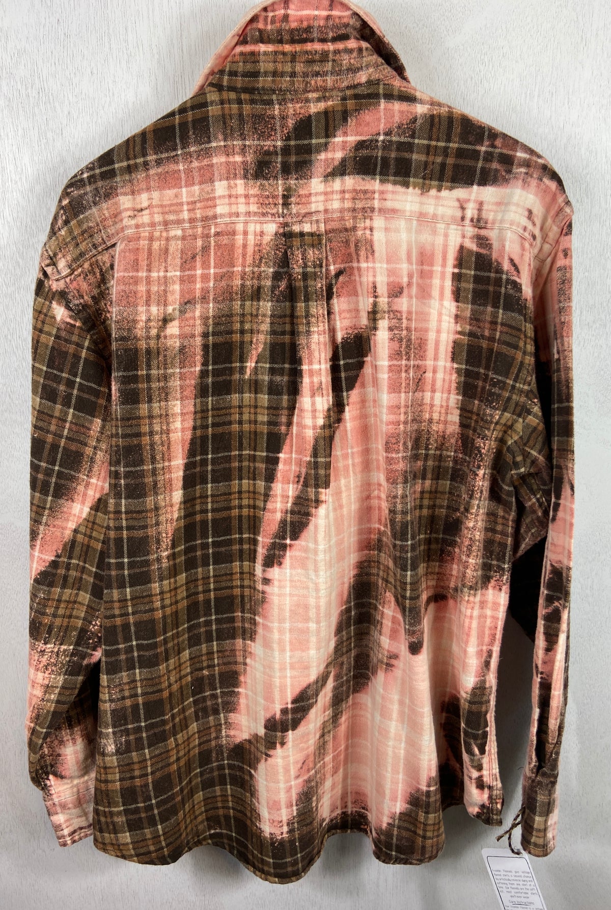 Vintage Pink and Brown Flannel Size XL