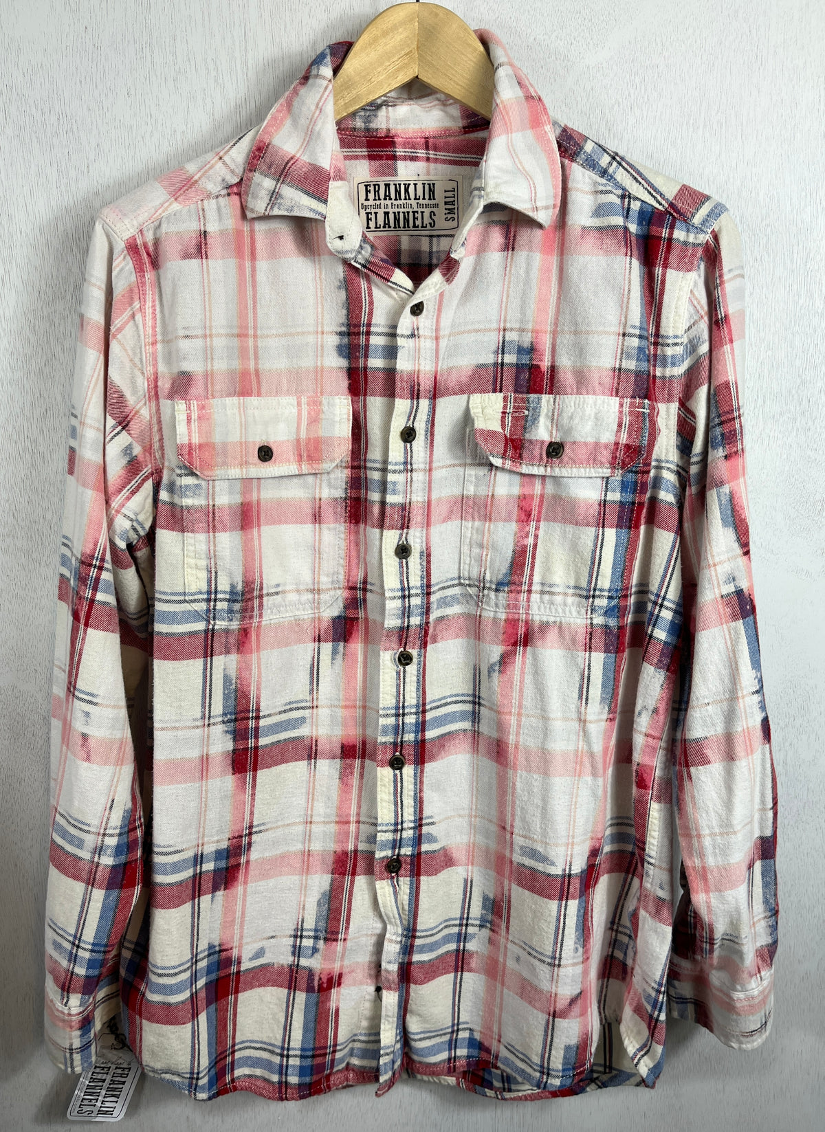 Vintage Red, White and Blue Flannel Size Small