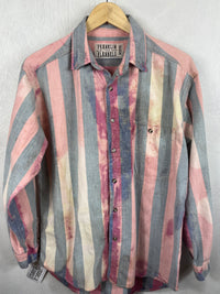 Vintage Pink, Blue and Cream Flannel Size Medium