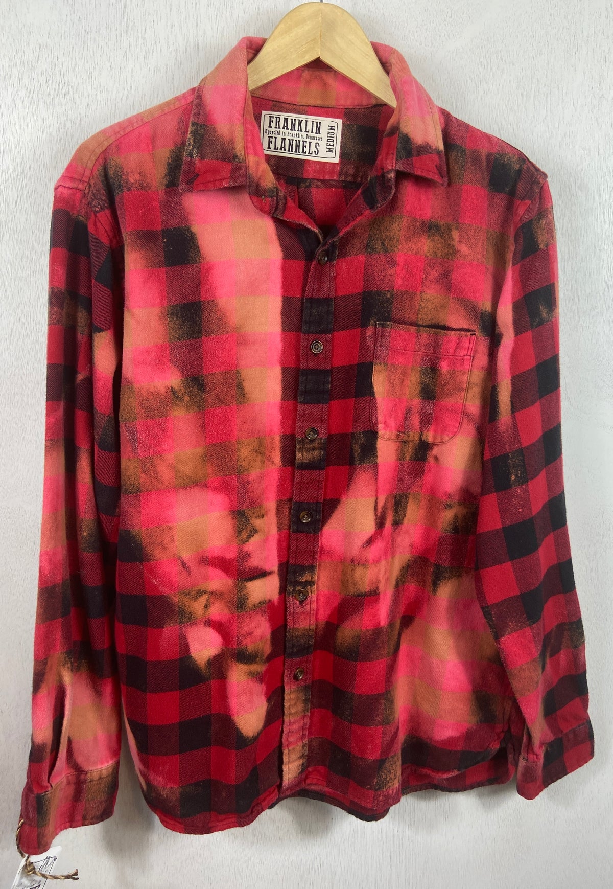 Vintage Red, Black and Pink Flannel Size Medium