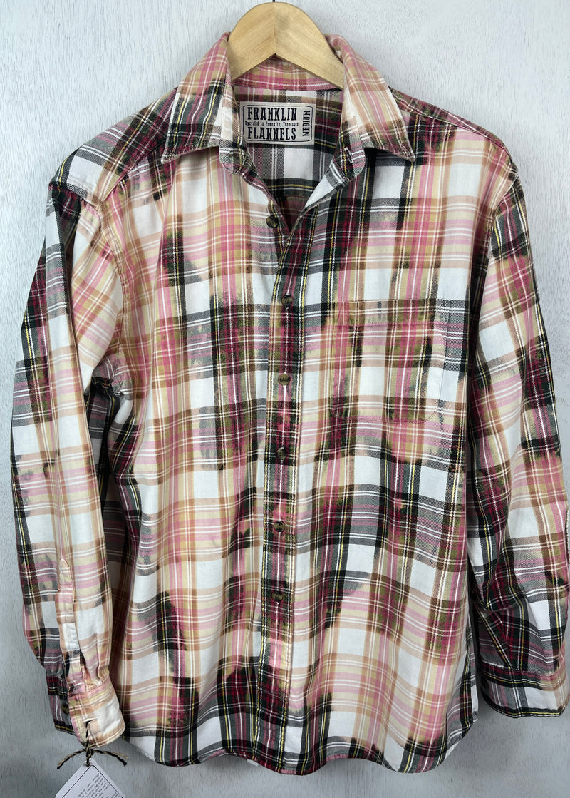 Vintage Red, Pink, Peach and Black Flannel Size Medium