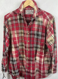 Vintage Red, Grey and Cream Flannel Size Small