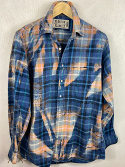 Vintage Royal Blue, Navy and Rust Flannel Size Small