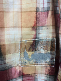 Vintage Red, Black, White and Rust Lightweight Cotton Size XL