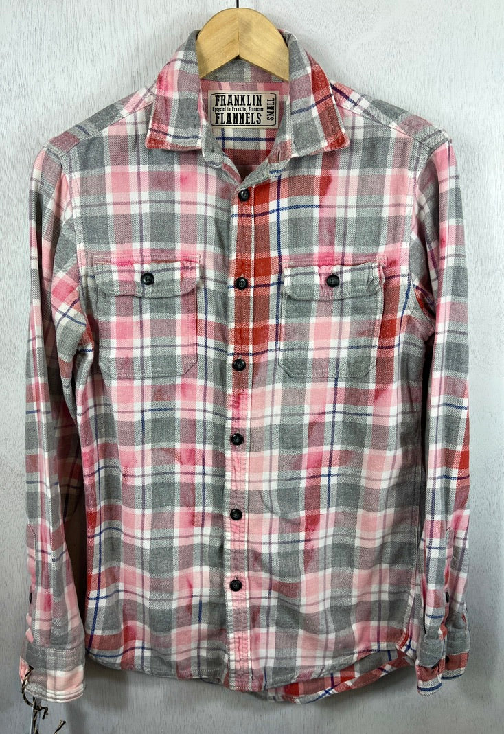Vintage Grey, Pink and White Flannel Size Small