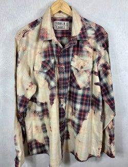 Vintage Western Style Red, Blue and Cream Lightweight Cotton Size XL