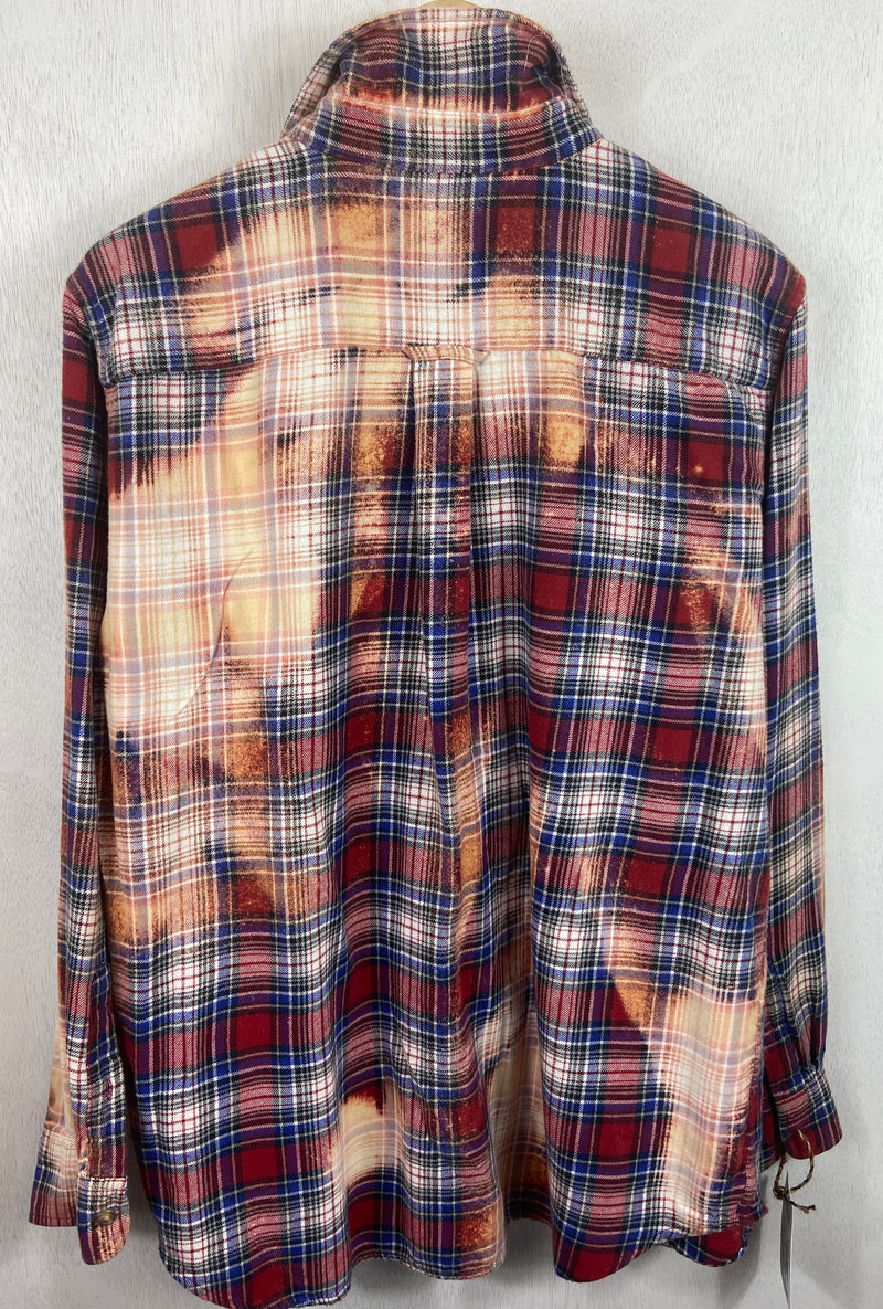 Vintage Red, Blue, Rust and Cream Flannel Size Medium